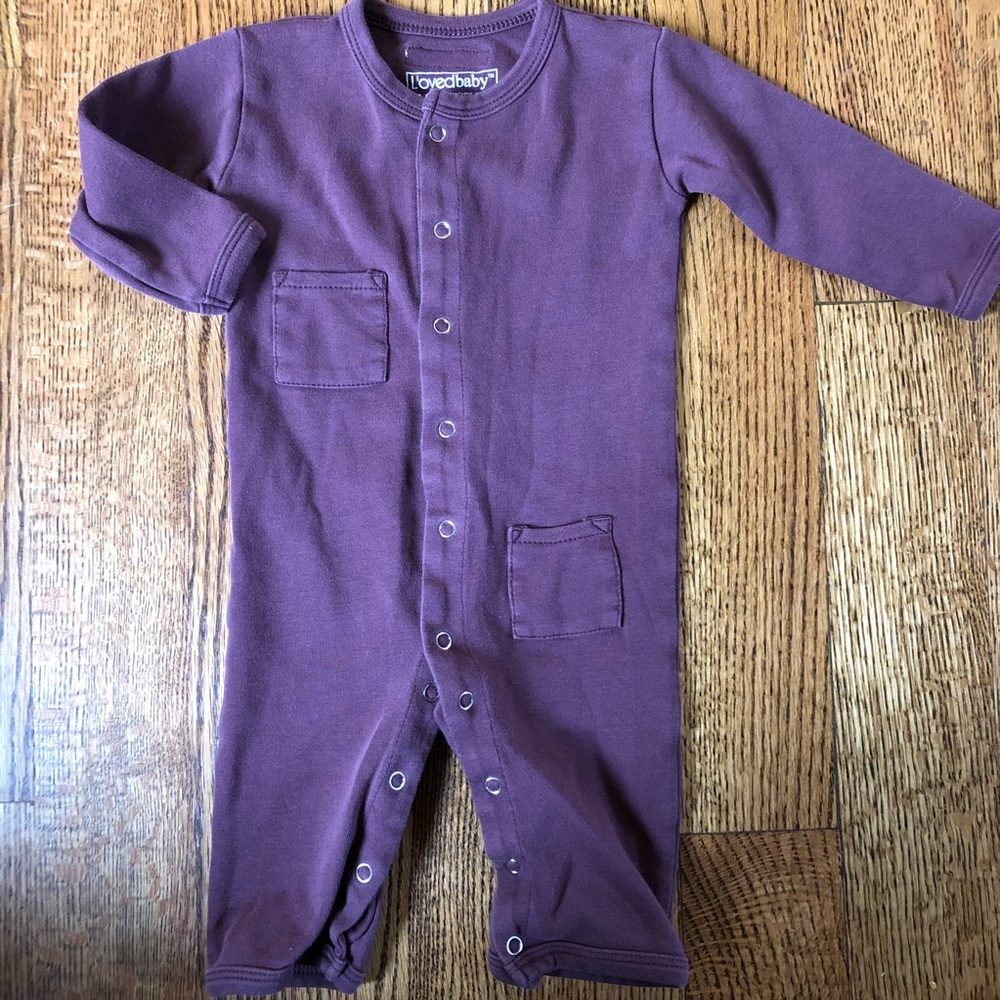 L’ovedbaby maroonish purple romper